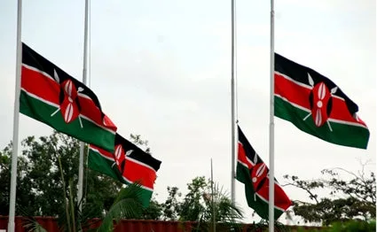 Kenyan flag at half mast